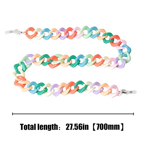 Sopaila Womens Mens Acrylic Retro Design Candy Colors Eyeglass Chain Holder Strap Cord,Rainbow #TOP2