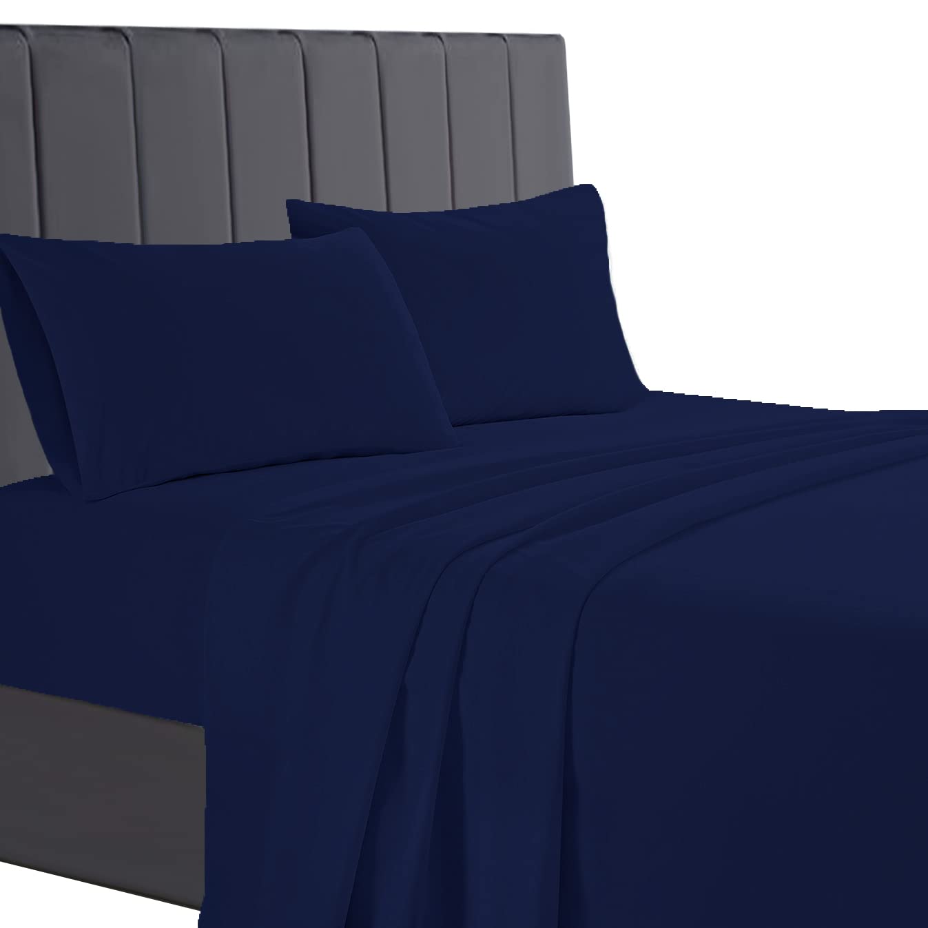 Egyptian Cotton Flat Sheet, 200 Thread Count Cotton Soft, Fade & Wrinkle Resistant Flat Be...