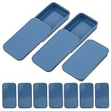 ARTSEWPLY 10 Stück Pack Futternäpfe für Vogeltraining mit Schiebedeckel Verschleißfestes Metallgehäuse 6 X 34 X 1cm Tragbarer Futterbehälter für Papageien Nymphensittiche und