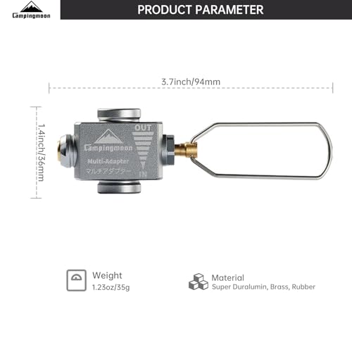 Campingmoon Adapter do napełniania kanistrów z gazem kempingowym, urządzenie do przenoszenia paliwa z plecakiem, przenośny zewnętrzny oszczędzacz gazu Lindal Valve Mannister Shifter, Z15