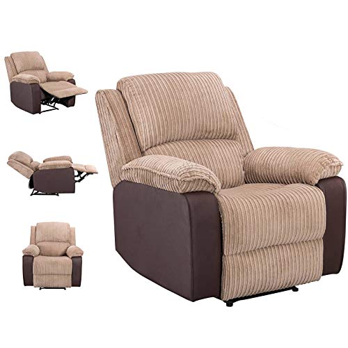 WestWood Fabric Manual Recliner Sofa Upholstered Modern Faux