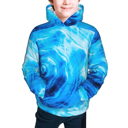 Blue Shell Kid Hoodies Boys Sweatshirts Girls Pullover with Pocket3