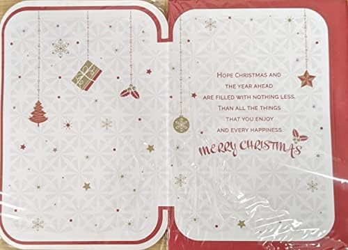 To Both Of You Christmas Card - To Both Of You With Christmas Wishes - Traditional Xmas Tree & Wreath Design Lovely Verse Quality Small Card