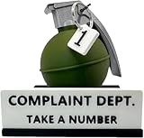 Complaint Department Grenade - Funny Desk Accessory for Office Pranks | Novelty Gift for Coworkers & Bosses | Unique Office Decor (Green)