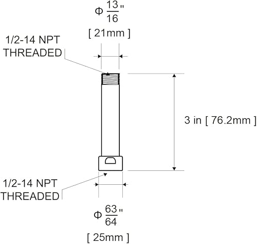 Miniatura 6 de OFFO Brazo de extensión de cabezal de ducha de 3 pulgadas, extensión de brazo de ducha de extensión de cabezal de ducha hecho de acero inoxidable