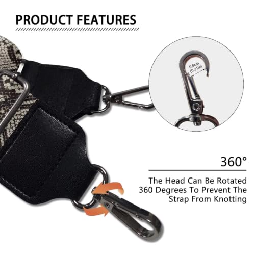 Image of Adjustable Purse Strap for Women, Crossbody Wide Handbag Strap Replacement, Sturdy Bag Strap with Silver Hardware