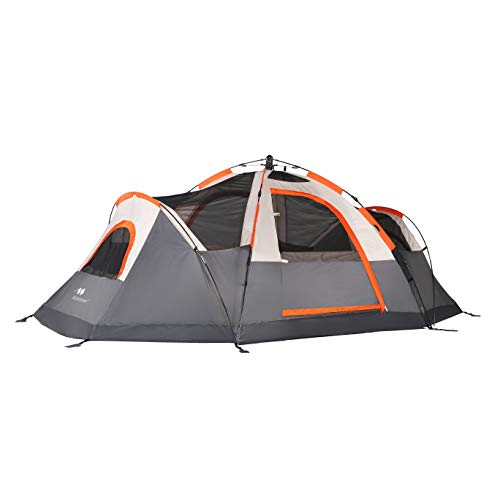 Mobihome Instant Pop Up Tents For Camping Setup In 60 Seconds, Quick Pop Up Tent With Waterproof Rainfly, Mesh Roofs,Door & Windows For Excellent Ventilation Dome Tent - 13.5' X 7',Grey #TOP1