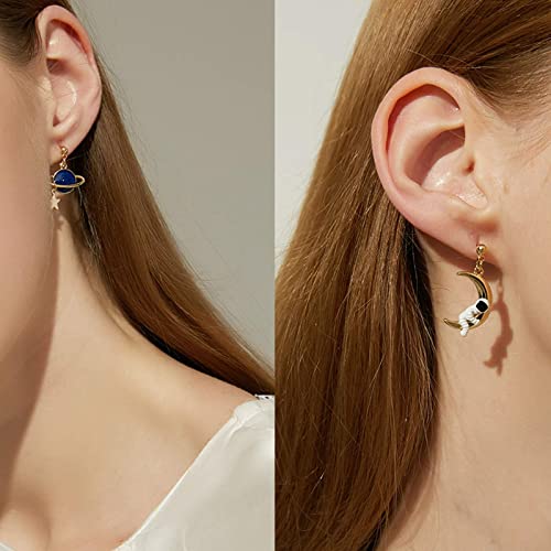 Aesthetic Star & Moon Drop Earrings - Cute & Cool Design for Girls & Women3