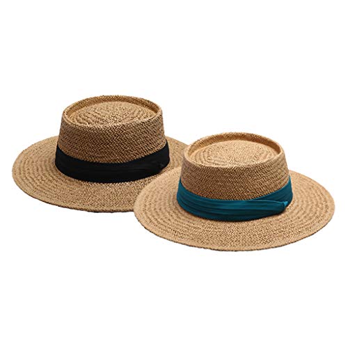 gazechimp 2PCS Chapéu De Panamá De Aba Larga Das Mulheres Chapéu De Panamá Praia Chapéu De Sol