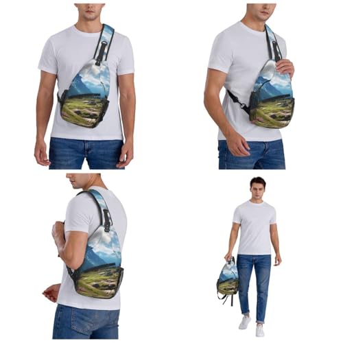 Bolso tipo sling unisex negro para trekking y viaje miniatura 6