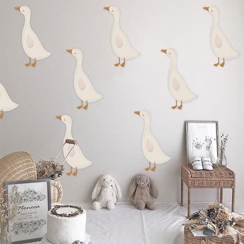 Vinilos decorativos de gansos blancos, 8 piezas impermeables y removibles