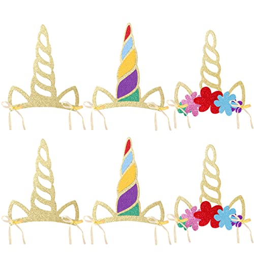 Abaodam 12pezzi Corna Di Unicorno e Cappelli Da Compleanno Per Ragazzo Ragazza e Adulti Articoli Per Feste Tema Unicorno Glitterato Decorazioni Per Party Di Compleanno Cappellini Da Festa