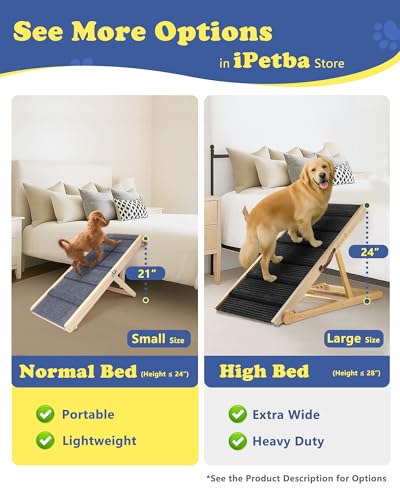 image for iPetba Small Dog Ramp for Bed Couch Car Folding Portable Pet Ramp for 