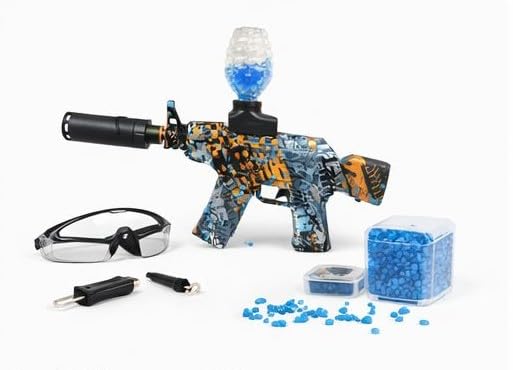 Image of Automatic Gel Blaster Gun for Kids with Silencer with Smoke and Light | Electric Water Gel Ball Shooting Gun for Kids & Teens | Rechargeable | Outdoor Action Toy