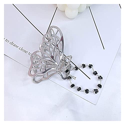 Fini les coiffures qui glissent avec cette pince à cheveux crabe papillon à longue chaîne