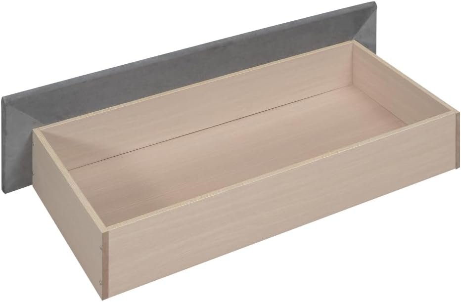 Twin Size Upholstered daybed with Drawers, Wood Slat Suppor (Gray + Velvet)