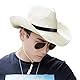 FakeFace Herren Damen Cowboyhut Westernhut Panamahüte Sonnenhut Strohhut Piraten-Hut Modehut Sonnenschutz Cowgirl Cowboy Hut Hüte für Erwachsene