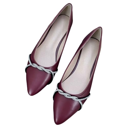 Image of Stunner Womens Flats Fashion Pointed Toe Bowknot Ballet Flats Cute Slip On Dress Flats Comfortable Party Wedding Flats2