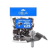 Abrazaderas Metalicas para Tubos DOJA Barcelona - Pack 25 - Grafito, Clip Metalico para Tubo