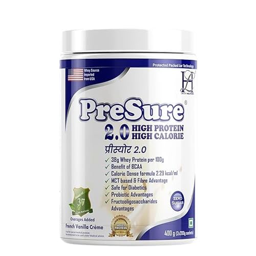 PreSure 2.0 HIGH PROTEIN HIGH CALORIE Whey Protein Powder Vanilla Creme Flavore For Men And Women_(400 GM)-image-28