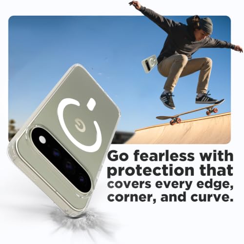 Image of RIGGEAR Shockproof Clear Hybrid Armor Magnetic Back Cover Case Compatible with MagSafe Accessories for Google Pixel 11 Pro XL (Transparent PC and TPU Bumper)