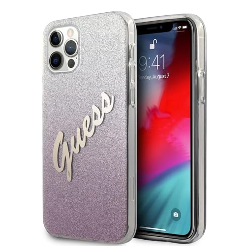 Guess GUHCP12MPCUGLSPI Coque de Protection pour iPhone 12/12 Pro 6,1" Rose pailleté