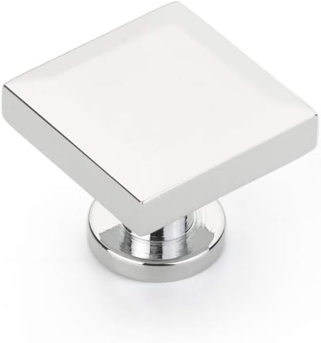 Schaub 551-26 Heathrow Collection 1-1/4 in. (32mm) Square Knob, Polished Chrome