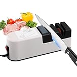 Electric Knife Sharpener, 5-in-1 Knife Sharpening System with Coarse Fine Scissors Sharpening & Sharpening Stone for Efficient Sharpening and Repair, Diamond Wheel Sharpener for Most Kitchen Knives