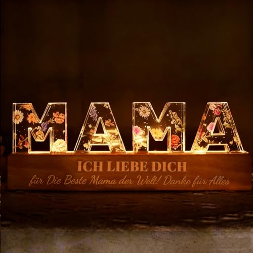 SUOPDH Muttertagsgeschenke für Mama, LED Nachtlicht Mama Geschenk zum Geburtstag Muttertag Weihnachten - Muttertag Geschenkidee für Mutter
