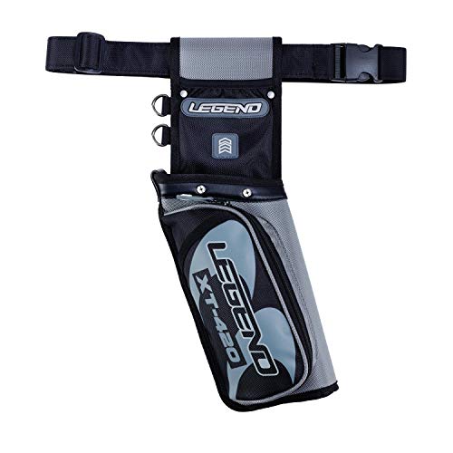Legend Xt420 - Archery Quiver For Arrows - Archery Hip Quiver With Belt, Fits 3 Arrow Tube Holder - Storage Pockets For Archery Accessories, Tools, Score Card - Premium Nylon Material - 5.25"X1.5"X16" #TOP19