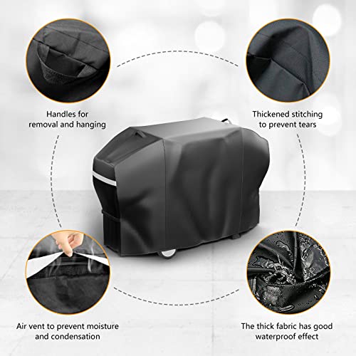 Grisun Grill Cover 60 Inch, Waterproof Anti-Fade Gas Grill Cover For Weber, Char-Broil, Nexgrill, Monument And More Brands, 600D Fabric For All Weather Protection, No Fading For 2 Years, Black #TOP5