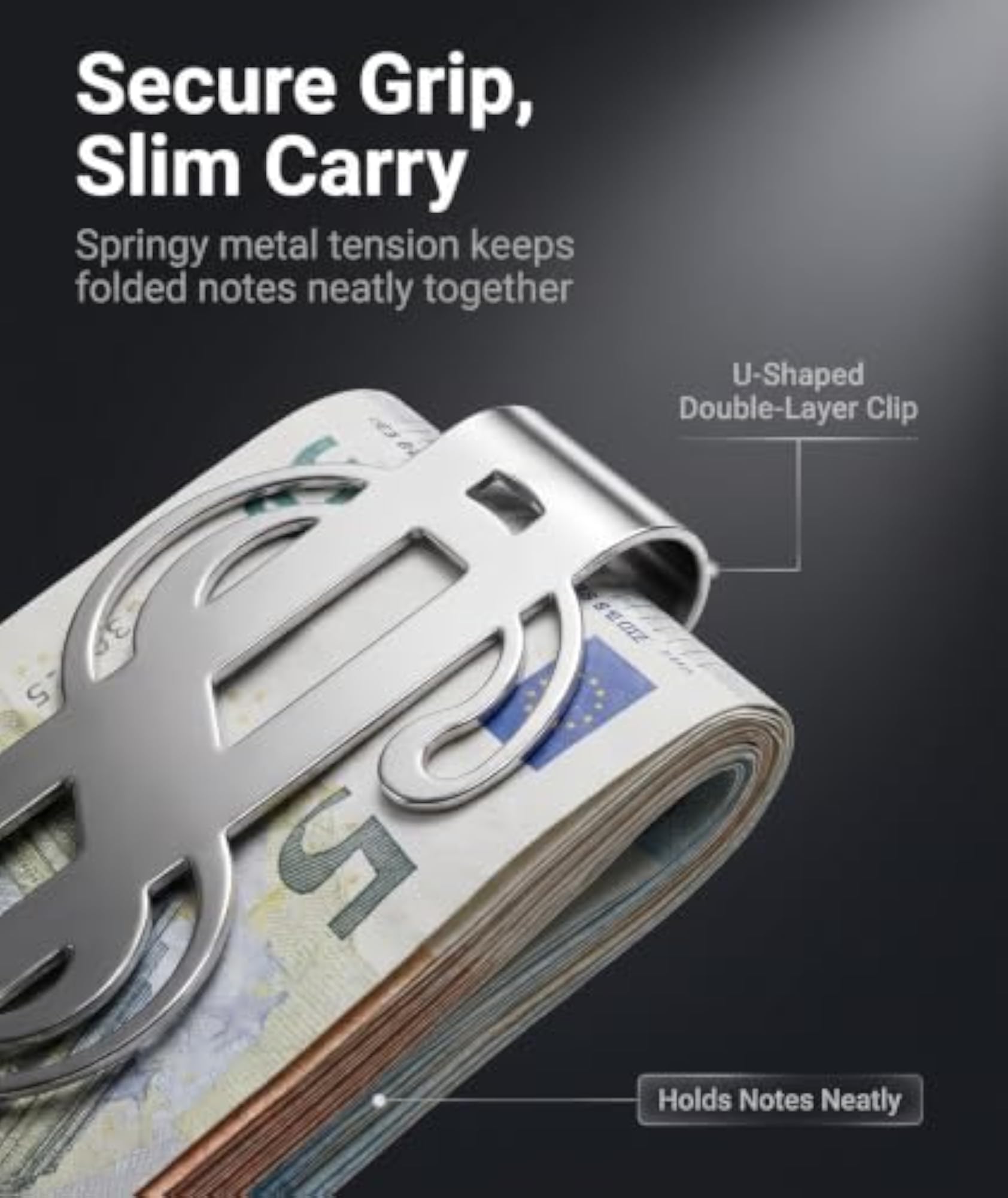 Minimalist Metal Money Clip Set for Business Travel