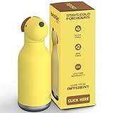 asobu Bestie Bottle Insulated Stainless Steel Water Bottle with Detachable Soft Animal Head Fun Drinking For Kids and Teens with Flexible Reusable Straw 16 Ounce
