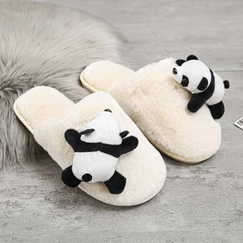 Pantoufles panda en peluche d'hiver pour l'intérieur et la maison - 6