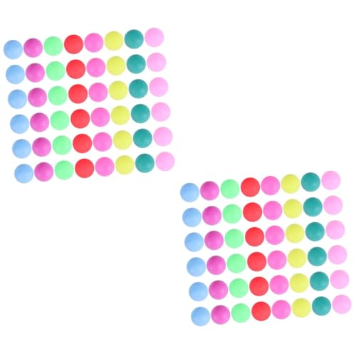 Mikikit 2sets Sports Balls for Party Games Compact Light Weight Table Tennis Balls No Burrs 50pcs*2