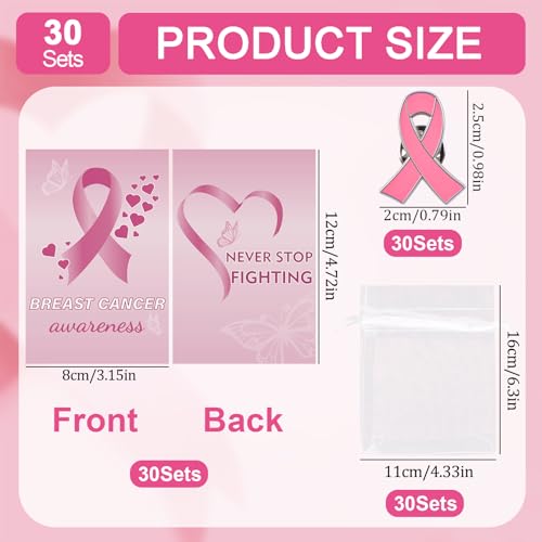 Broches de octubre rosa con cierre seguro para decorar ropa sin perderlos 3