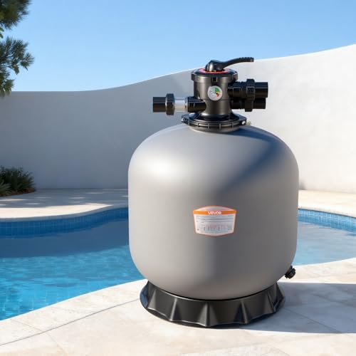 VEVOR Sand Filter, 24-Inch, 65 GPM Above Inground Swimming Pool Sand Filter System, with 7-Way Multi-Port Valve, Backwash, Rinse, Recirculate, Waste, Winter, Closed Modes, for Above In Ground Pools