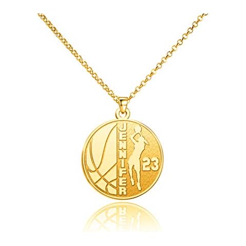 SexyMandala Basketball Necklace Number Pendant Name Necklace Personalized Custom Lucky Number Sports Pendant Jewlery Gift for Men Women Cover