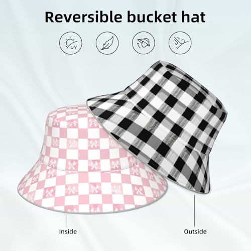 Image of Bucket Hat Double-Side-Wear Reversible Sun Hat Beach Travel Hiking for Women Men