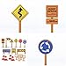 iplusmile Kids Traffic Signs Playset: 30pcs Street Traffic Cone Barricade Signs Crosswalk Signal Educational Mini Toys for Boys Girls, Ages 3+