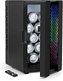 PERSONAL CHILLER 10L Mini Fridge with Colorful LED Lights, 10 Cans Cooler Beverage Refrigerator, Upg