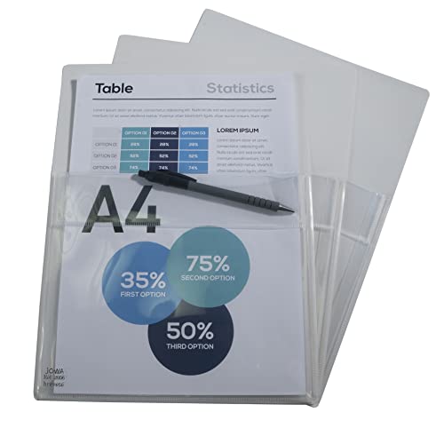 Exacompta 56300E 2er Pack Wandprospekthalter DIN A4 selbstklebend aus sehr starkem PVC 200µ transparent Plastikhülle Klarsichthülle für Büro und die mobile Organisation