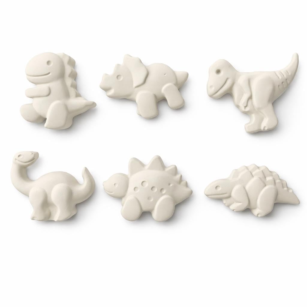 EXPESIA 3D Dinosaur Painting Kit for Kids – Set of 6 White Dinosaur Figurines 6 Colors with Brush,| DIY Paint & Craft Activity Toy | Creative Art & Craft Kit for Boys & Girls | Return Gift, Birthday Gift, School Project-image-2