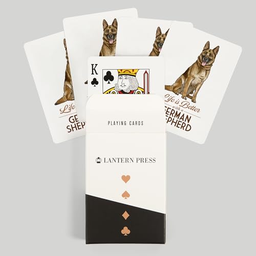 Baraja de Cartas Poker Lantern Press Pastor Alemán miniatura 6