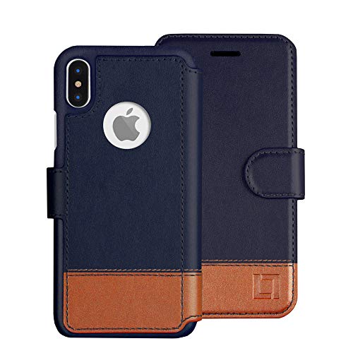 LUPA iPhone X Wallet Case-Slim & Lightweight iPhone X Flip Case with Credit Card Holder - iPhone 10 Wallet Case for Women & Men - Faux Leather iPhone Xs Purse Cases with Magnetic Closure â€“ Desert Sky