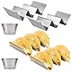 HTRTRR Edelstahl Taco Ständer Set - 2 Stück Taco Ständer mit 2 Dippschalen (65ml), Backofen- und spülmaschinenfest, stapelbar, ideal für Partys und BBQs
