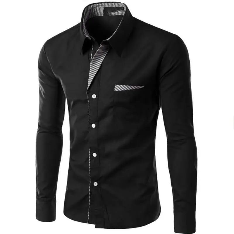 Chemise à manches longues pour homme coupe ajustée