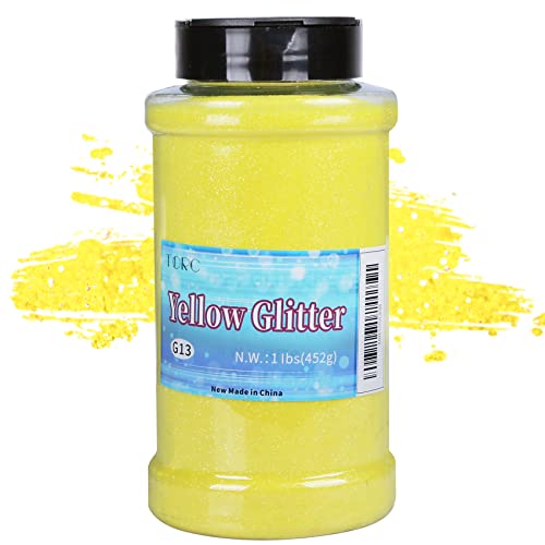 Torc Yellow Fine Glitter 1 Pound 16 Oz Glitter Powder For Tumblers Resin Crafts Slime Cosmetic Nail Painting Festival Decoration #TOP8