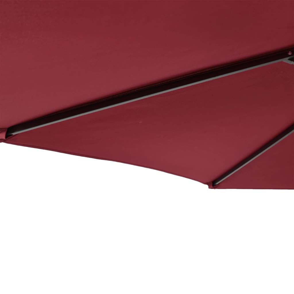 SYDE Bordowy parasol ogrodowy ze stalowym słupkiem 225 x 225 cm