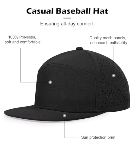 Image of LiuSuper XXL Baseball Cap - Extra Large Flat Brim Snapback 5 Panel Trucker Hat for Big Heads